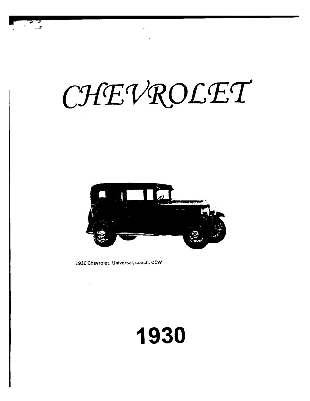 1930 Chevrolet Manual