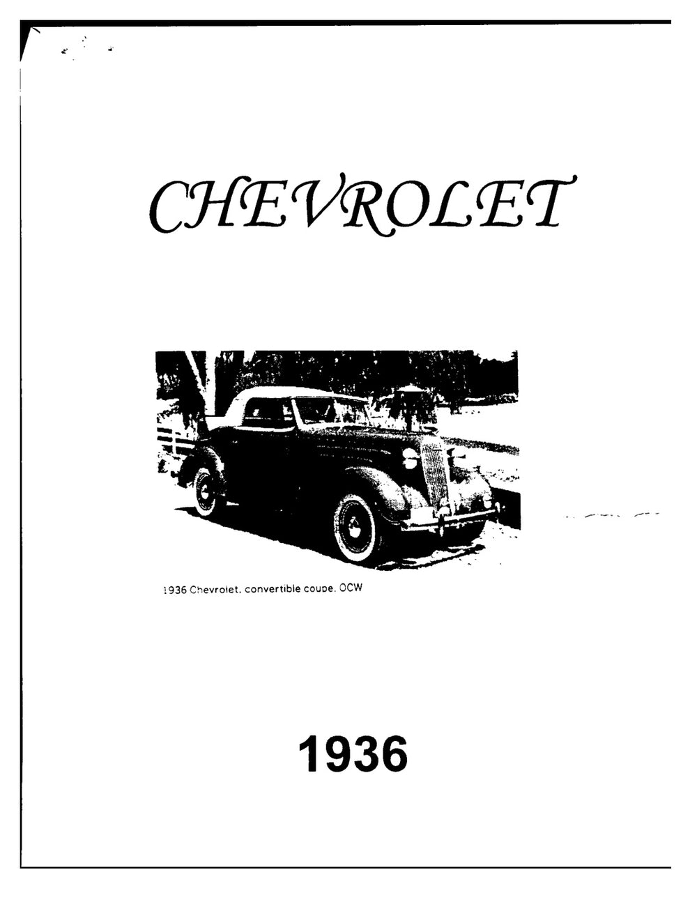 1936 Chevrolet Manual