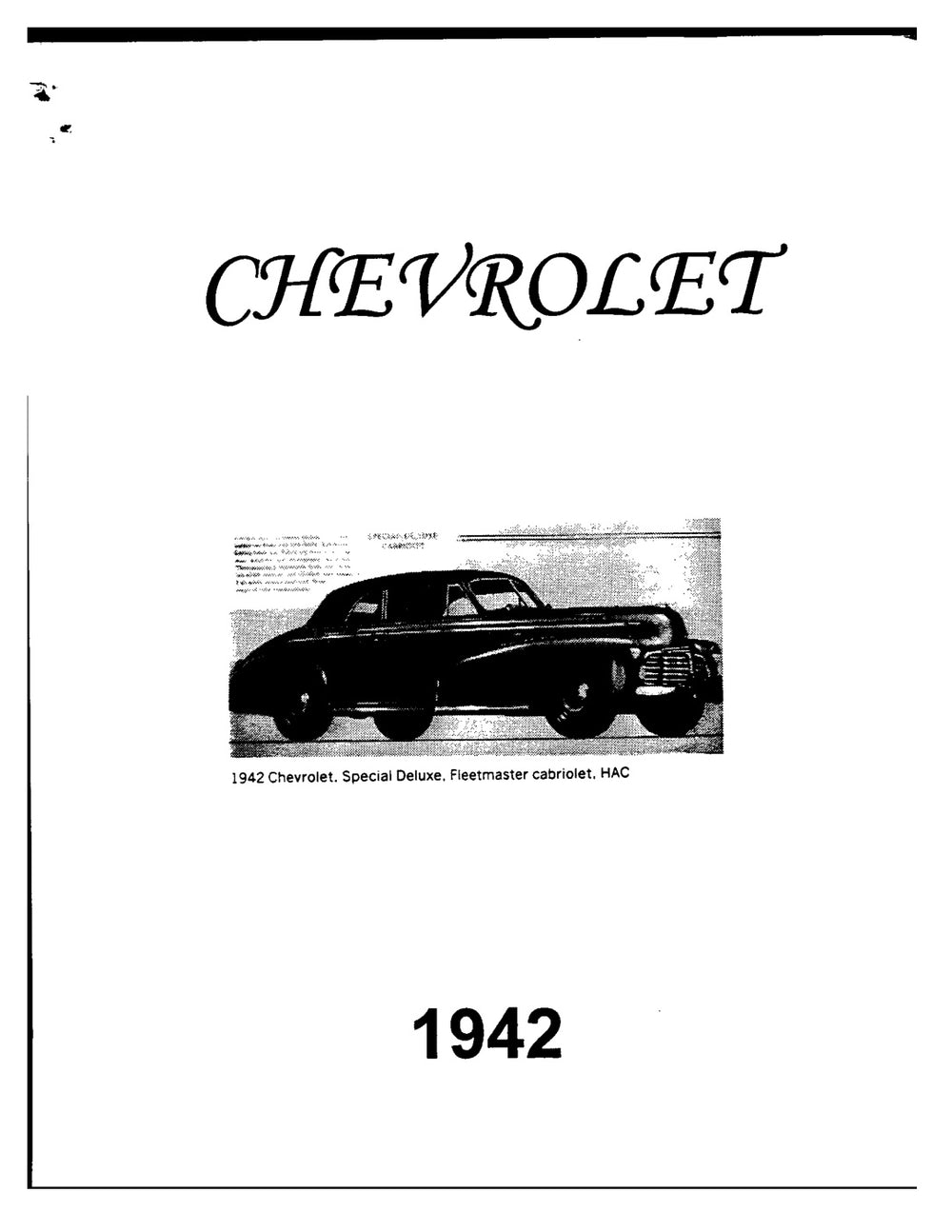 1942 Chevrolet Manual