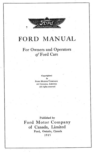 1915 Ford Model T Canada