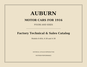 1916 Auburn Fours and Sixes Factory Catalog Reprint