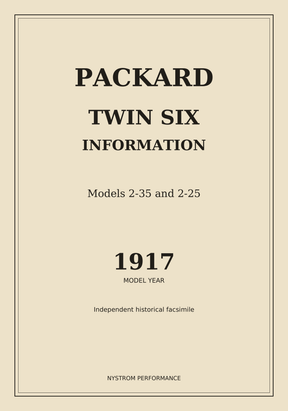 1917 Packard Twin Six Information — Models 2-35 and 2-25 Color Reprint
