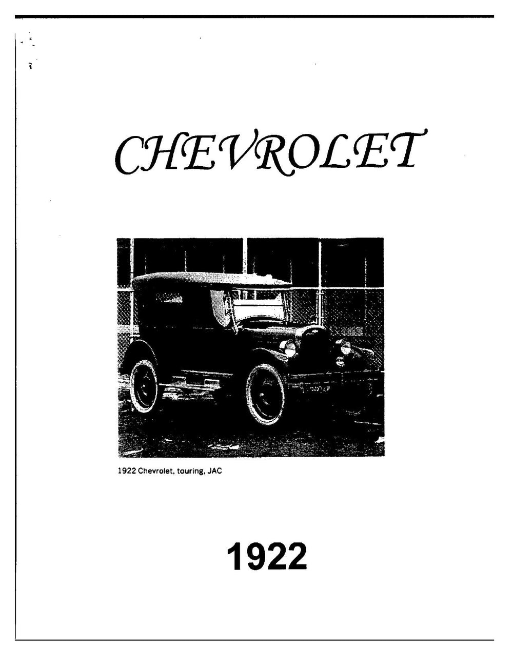 1922 Chevrolet Manual