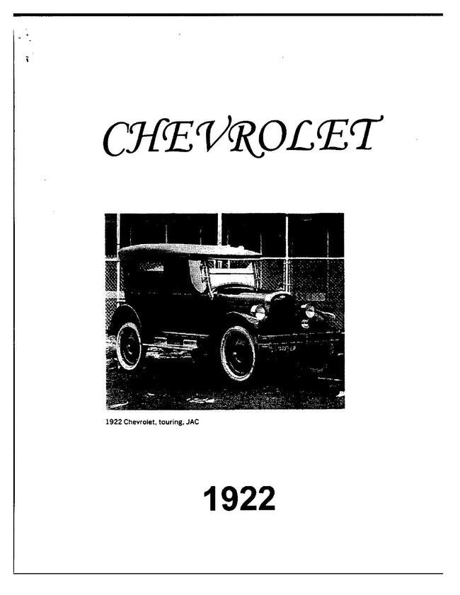 1922 Chevrolet Manual
