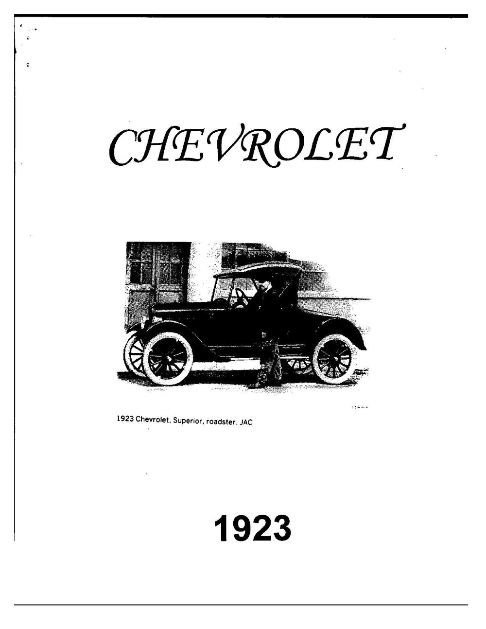 1923 Chevrolet Manual