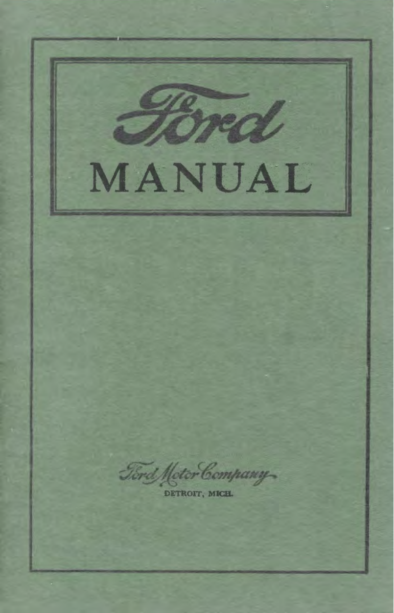 1924 Ford Model T Manual for Owners and Operators (December 1)