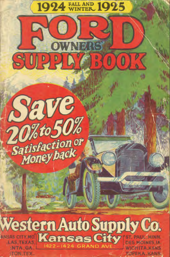 1924-1925 Ford Owners' Supply Book - Western Auto