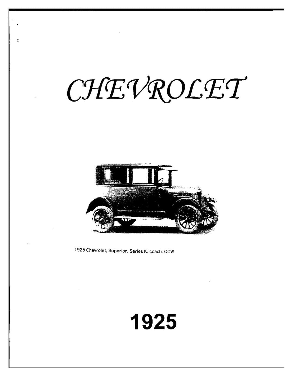 1925 Chevrolet Manual