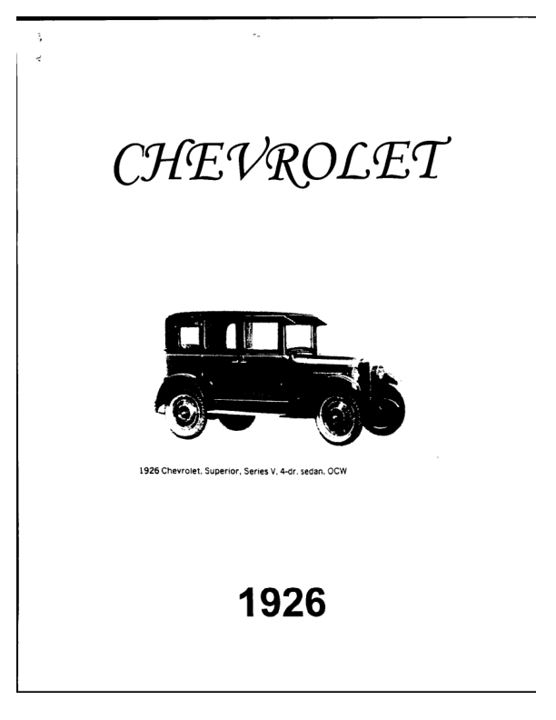 1926 Chevrolet Manual