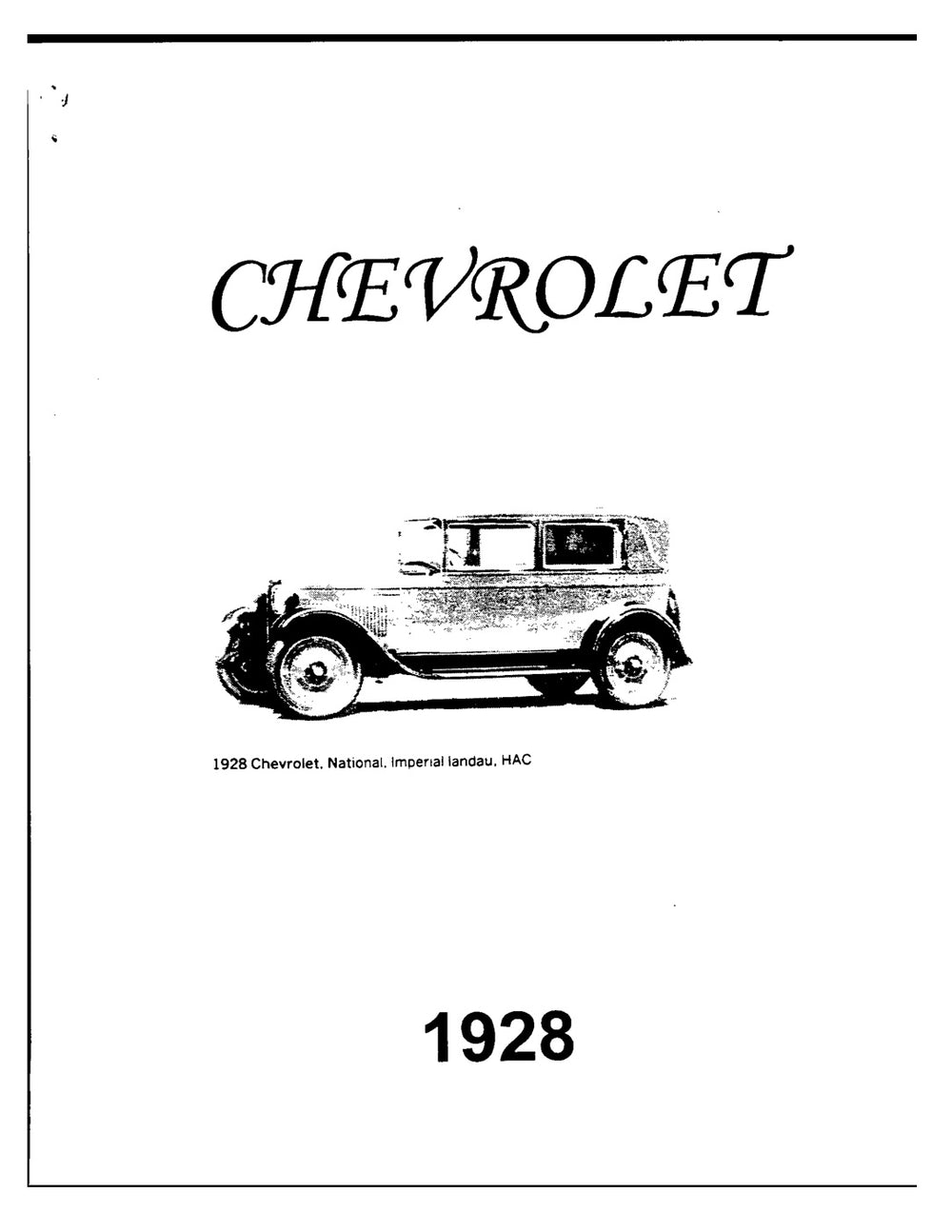 1928 Chevrolet Manual