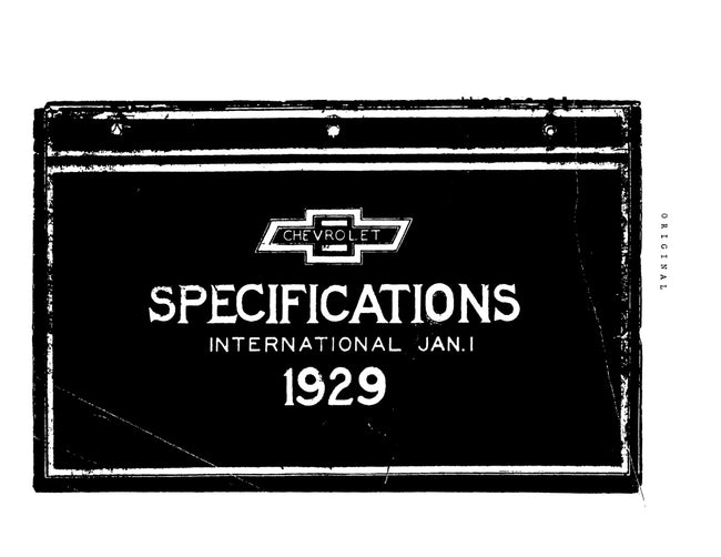 1929 Chevrolet International Specifications