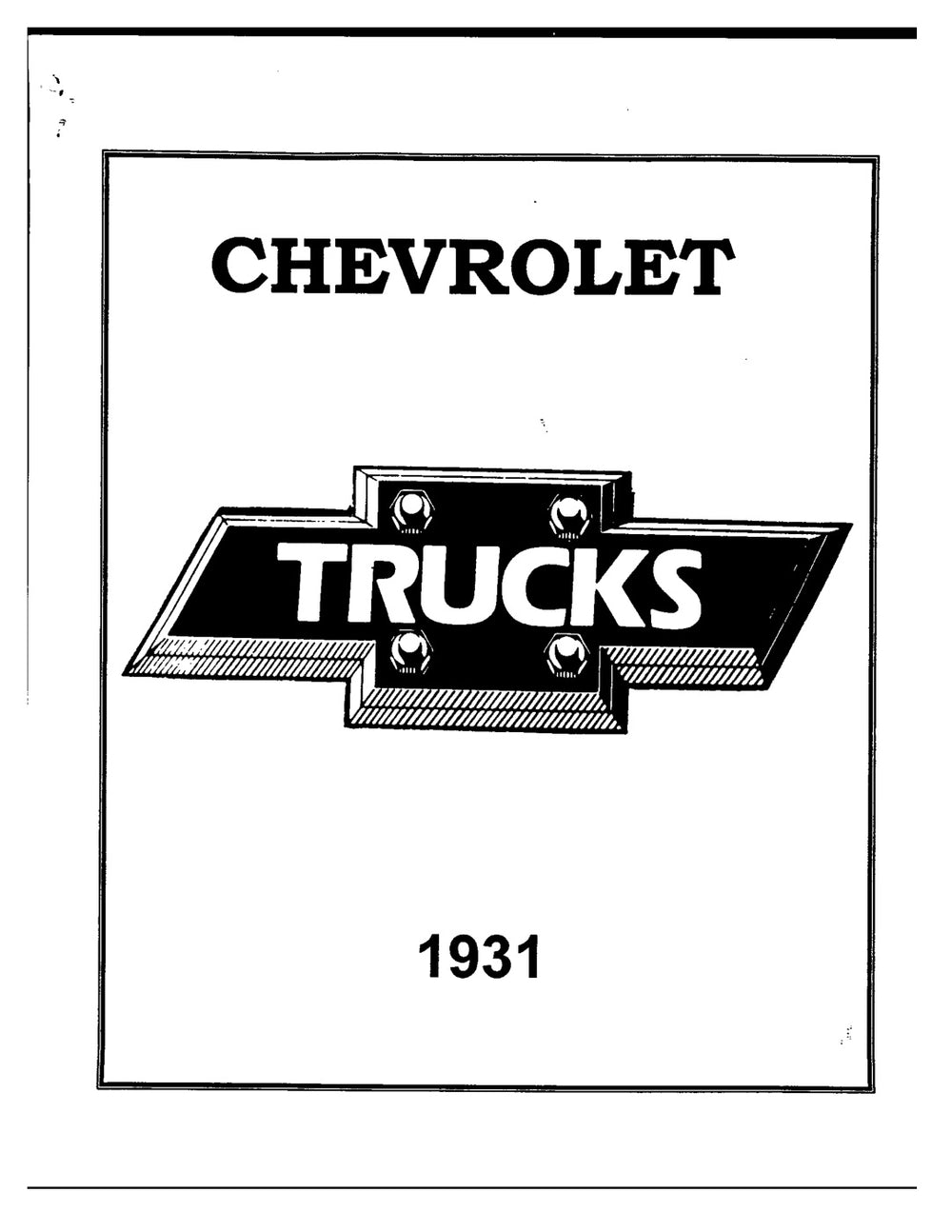 1931 Chevrolet Truck Manual
