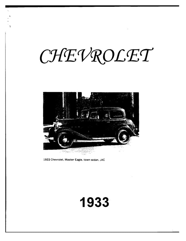 1933 Chevrolet Manual