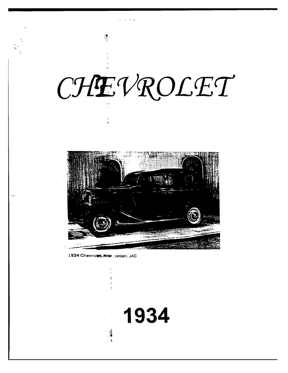 1934 Chevrolet Manual