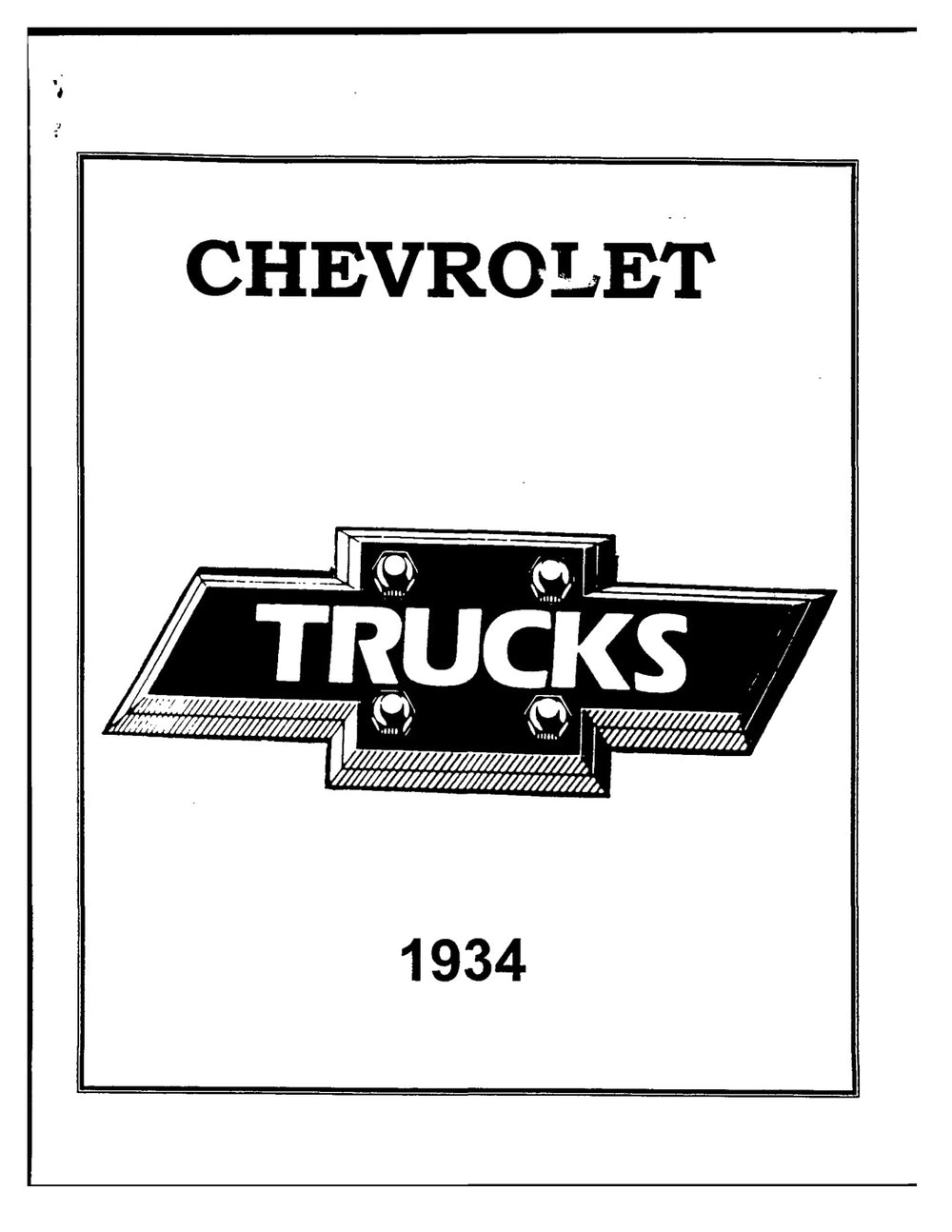 1934 Chevrolet Truck Manual