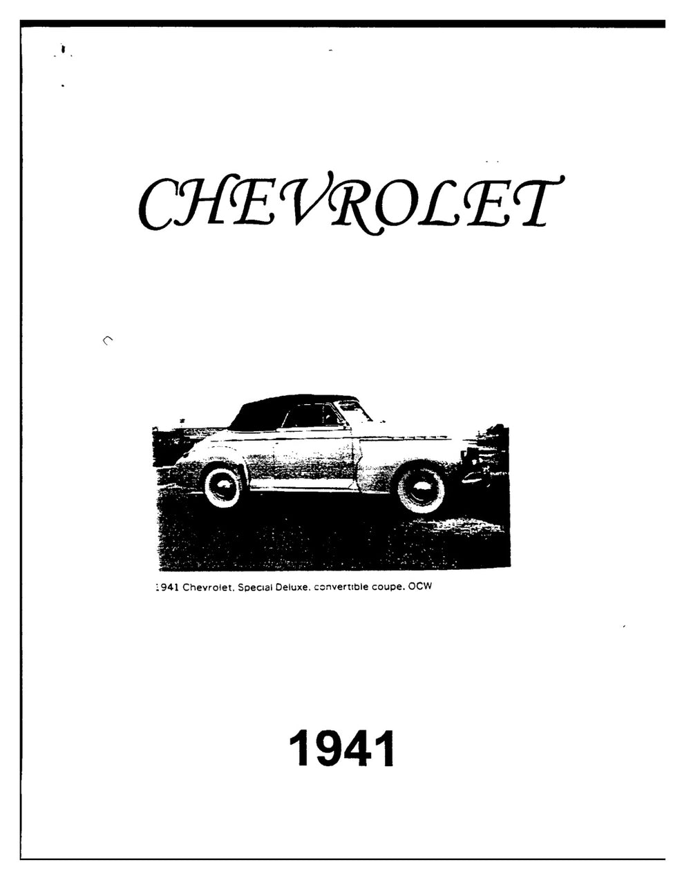 1941 Chevrolet Manual