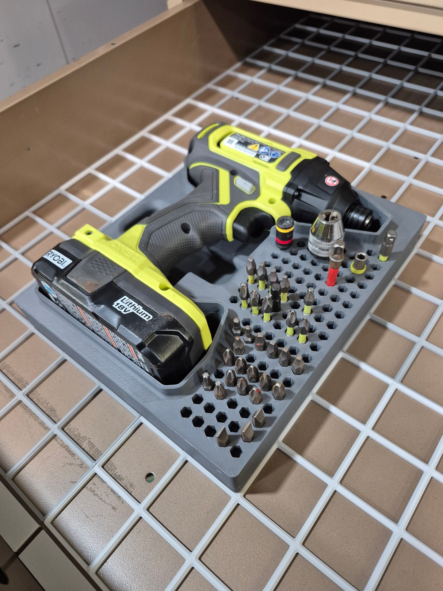 Gridfinity Ryobi Impact Driver Holder (PCL235) STL File | 3D Print