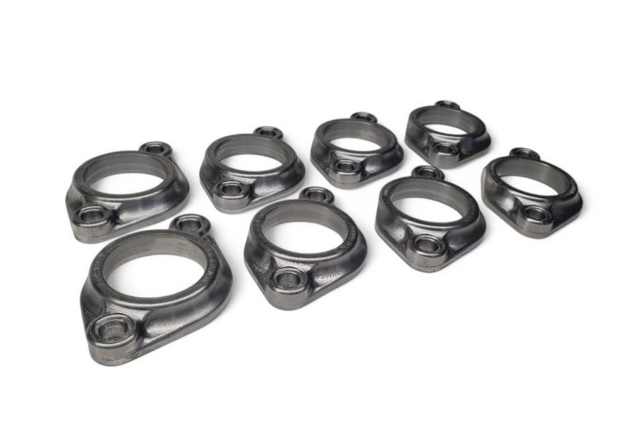 Alternate view of Ardun OHV exhaust header flanges set of eight, 1018 steel with 1.75-inch bore