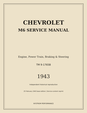 Chevrolet M6 TM 9-1765B Service Manual | February 1943 Reprint