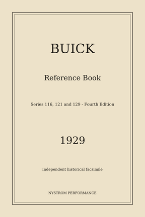 1929 Buick Reference Book, Fourth Edition Reprint