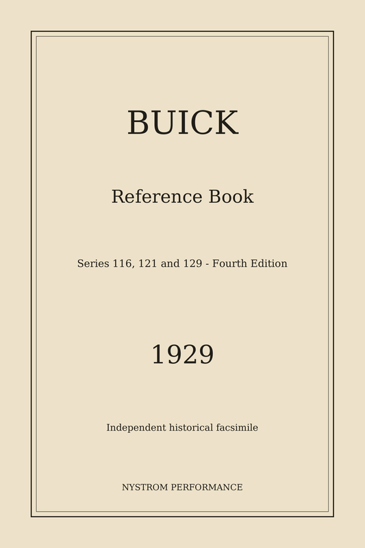Cream cover of the 1929 Buick Reference Book Fourth Edition historical reprint