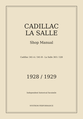 1928–1929 Cadillac–La Salle Shop Manual Reprint