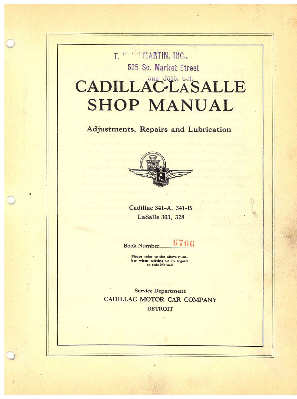 1928–1929 Cadillac–La Salle Shop Manual