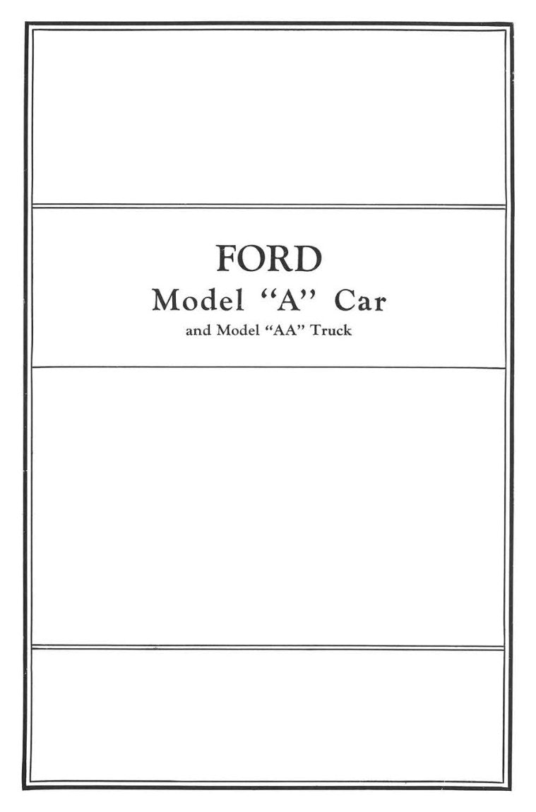 1930 Ford Model AA Manual