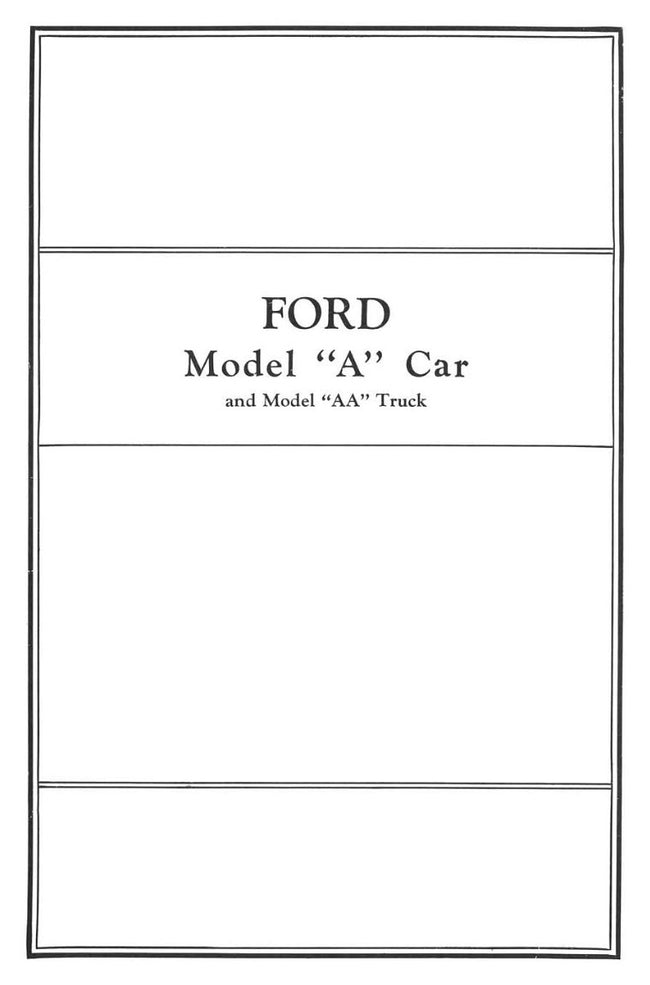 1930 Ford Model AA Manual