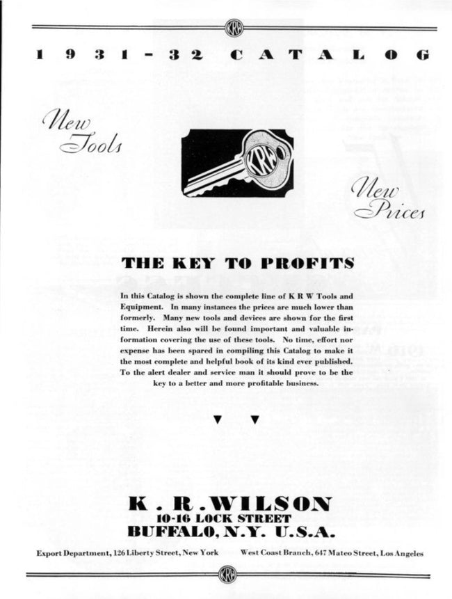 1931-1932 K.R. Wilson Service Equipment Catalog for Ford Dealers
