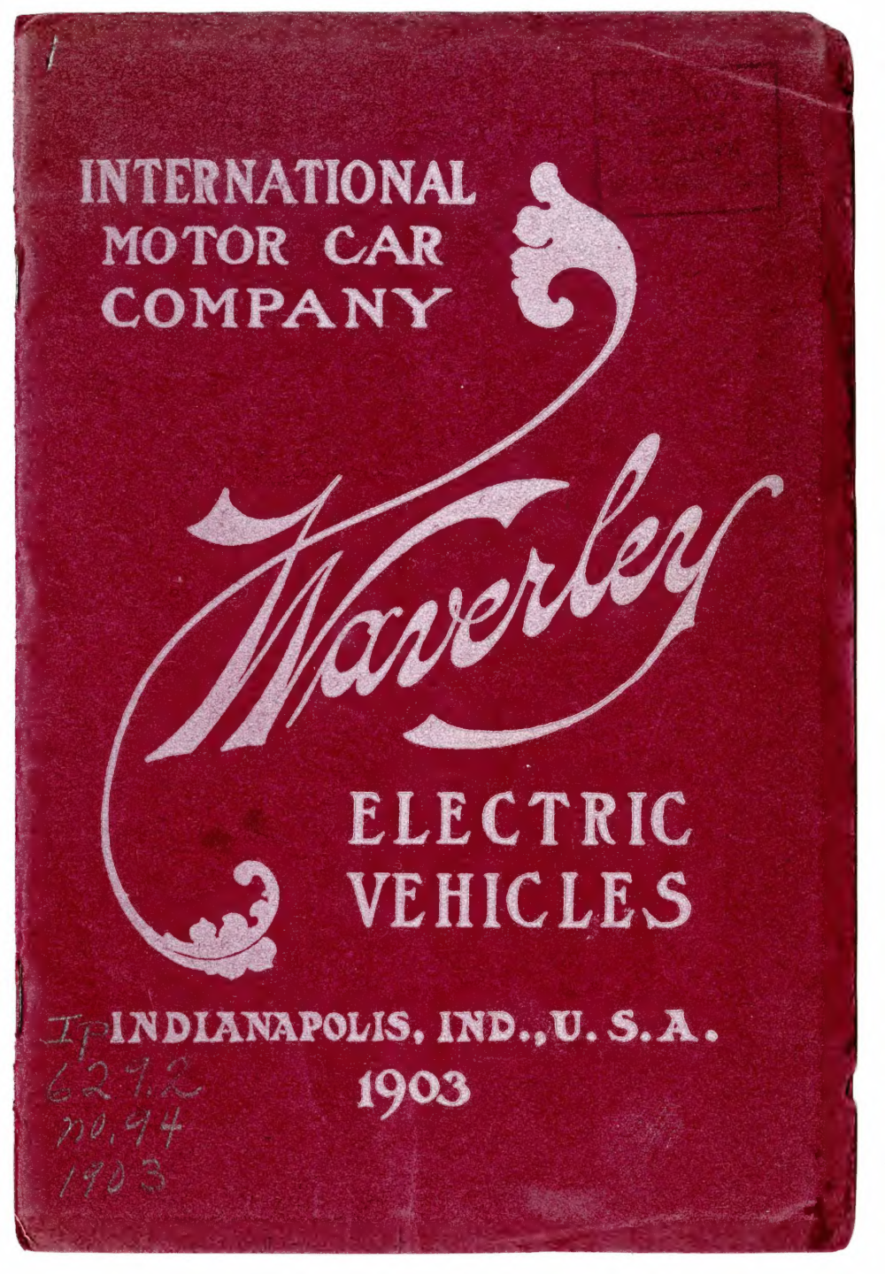 1903 Waverley Electric Vehicles Factory Catalog and Specifications