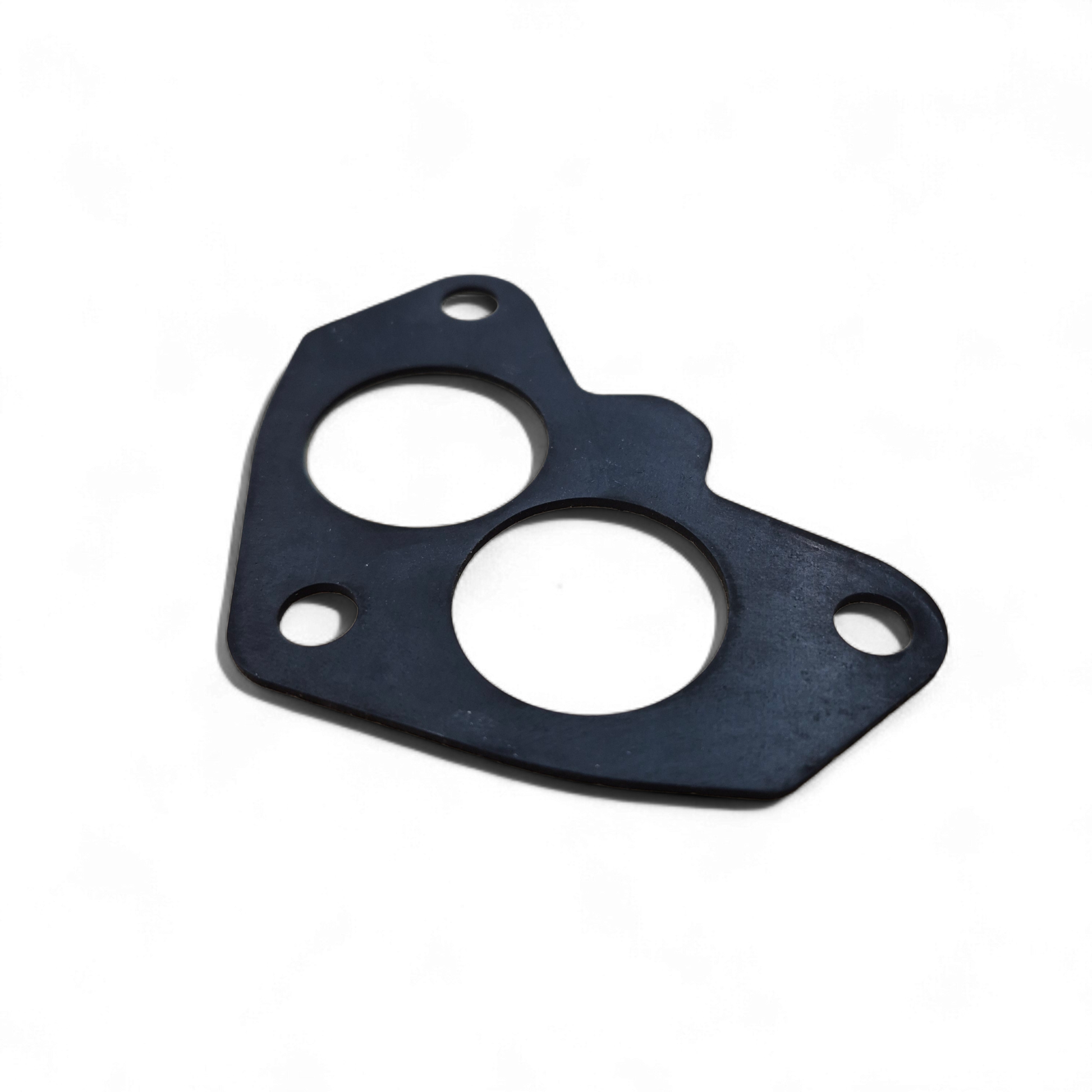 Holley 94 base gasket angled view showing dual carburetor openings and Buna-N rubber material